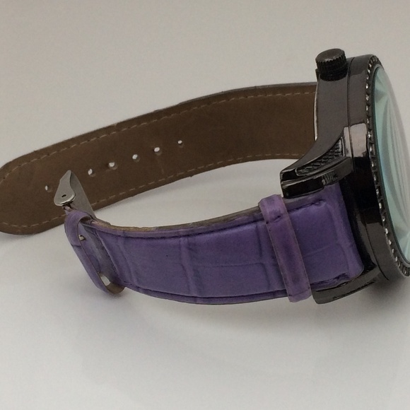 Techno Master Men Watch Purple Band Analog Wrist - Picture 4 of 8